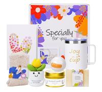 HYDMY Cesta de regalo de autocuidado para mujer, recuperate pronto, idea de regalo de cumpleaños, paquete de cuidado de spa Thinking of You, regalo único de condolencias inspirador para ella, mamá