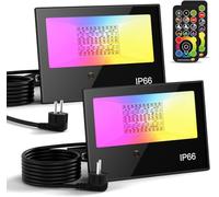 HYDONG Foco LED para exteriores 50W RGBW 5000LM, Foco de cambio de color RGBW, equivalente a 500W, luz de inundación RGB blanca cálida de 2700K Iluminación de caminos (paquete de 2)