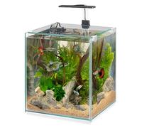 Hydor Acuario 30 litros con Lámpara LED Regulable de 3 Modos (día, Noche y Mixto), Filtro Interno Silencioso y Calentador, 30 x 30 x h 46 cm.