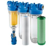 HYDRA TRIO Scalemaster - Filtro de agua antical para pozos, filtro de agua doméstico, cloro 1"