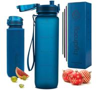 Hydracy Botella de Agua con Marcador de Tiempo - 1 L Botella de Agua Deportiva sin BPA - Botella de Gimnasio Antifugas con Funda Antitranspirante e Colador de Infusión