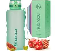 Hydracy Botella de Agua con Marcador de Tiempo - 2 L Botella de Agua Deportiva sin BPA - Botella de Gimnasio Antifugas con Funda Antitranspirante e Colador de Infusión