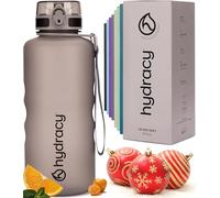 Hydracy Botella de Agua con Marcador de Tiempo - 2 L Botella de Agua Deportiva sin BPA - Botella de Gimnasio Antifugas con Funda Antitranspirante e Colador de Infusión