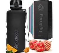 Hydracy Botella de Agua con Marcador de Tiempo - 2 L Botella de Agua Deportiva sin BPA - Botella de Gimnasio Antifugas con Funda Antitranspirante e Colador de Infusión