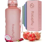 Hydracy Botella de Agua con Marcador de Tiempo - 2 L Botella de Agua Deportiva sin BPA - Botella de Gimnasio Antifugas con Funda Antitranspirante e Colador de Infusión