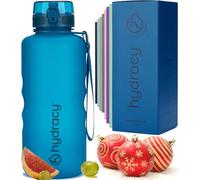 Hydracy Botella de Agua con Marcador de Tiempo - 2 L Botella de Agua Deportiva sin BPA - Botella de Gimnasio Antifugas con Funda Antitranspirante e Colador de Infusión