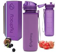 Hydracy Botella de Agua con Marcador de Tiempo - 500 mL Botella de Agua Deportiva sin BPA - Botella de Gimnasio Antifugas con Funda Antitranspirante e Colador de Infusión