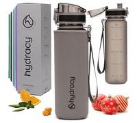 Hydracy Botella de Agua con Marcador de Tiempo - 500 mL Botella de Agua Deportiva sin BPA - Botella de Gimnasio Antifugas con Funda Antitranspirante e Colador de Infusión