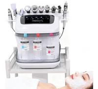 Hydrafacial Machine 10 en 1 Dispositivo Pantalla Táctil LED 8 Pulgadas | 450W Limpieza Profunda de Poros y Puntos Negros,Dermoabrasión con Agua,para SPA y Hogar