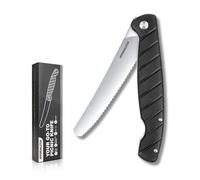 HYDRALITH Cuchillo de Pan Crumb X1 Plegable con Hoja Serrada de Acero Inoxidable 8Cr14MoV, Mango de G10 y Bloqueo Liner Lock, Cuchillo Tomatero para Pan, Tomates, Ideal para Pícnic y Viajes