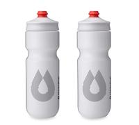 HydraPak Breakaway Surge - Botella de agua ligera para bicicleta, paquete de 2 unidades, botella exprimible de alto flujo, ciclismo y deportes (blanco, 740 ml)