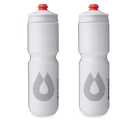 HydraPak Breakaway Surge - Botella de agua ligera para bicicleta, paquete de 2 unidades, botella exprimible de alto flujo, ciclismo y deportes (blanco, 880 ml)