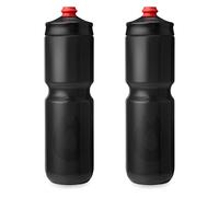 HydraPak Breakaway Surge - Botella de agua ligera para bicicleta, paquete de 2 unidades, botella exprimible de alto flujo, ciclismo y deportes (carbón, 880 ml)