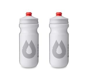 HydraPak Breakaway Surge - Botella de agua ligera para bicicleta, paquete de 2 unidades, botella exprimible de alto flujo, ciclismo y deportes (blanco, 600 ml)
