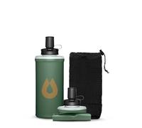 HydraPak PackFlask - Botella de agua montada en arneses para mochilas, manos libres, fácil acceso, ultraligera, plegable, para senderismo, mochilero, verde salvia