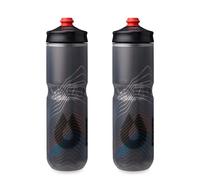 HydraPak Polar Bottle - Botella de agua polar aislada para bicicleta, paquete de 2, botella de presión de alto flujo, ciclismo y deportes (Ascent Black, 700 ml)