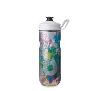 HydraPak Polar Sport - Botella de agua aislada sin BPA, botella para deportes y bicicleta con asa (Splash Multi, 600 ml)