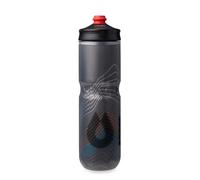 HydraPak Polar Surge Botella Térmica para Bicicleta - Cantimplora de Alto Flujo para Ciclismo y Deporte (Black, 24oz)