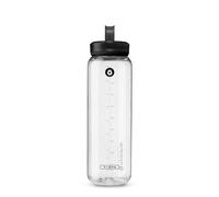 HydraPak Recon - Botella de agua de plástico reciclado al 50%, ecológica y sin BPA, tapón de rosca de flujo regular, fácil de transportar (1 litro, transparente)