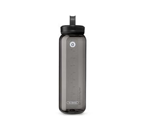 HydraPak Recon 1L Recon - Botella de agua de plástico reciclado al 50%, ecológica y sin BPA, tapón de rosca de flujo normal, fácil de transportar (1 litro, gris)