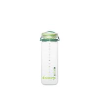 Hydrapak RECON - Botella de agua 50% de plástico reciclado, respetuosa con el medio ambiente y sin BPA, tapa giratoria de flujo suave, fácil de transportar (750 ml, transparente/verde perenne y lima)