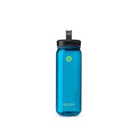 HydraPak Recon Clip & Carry Botella de boca ancha (24 oz, azul Bay) | Plástico reciclado, respetuoso con el medio ambiente, tapón retenido, a prueba de fugas, fácil de transportar, forma delgada