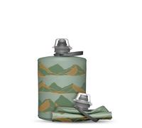 HydraPak Mountain Stow - Botella de agua plegable (500 ml, botella de viaje ultraligera y plegable, botella flexible para esquí, senderismo, bicicleta o escalada, color verde Sutro