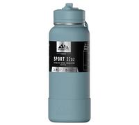 Hydrapeak Botella de agua deportiva de 32 onzas con tapa con popote, a prueba de fugas y derrames, mantiene las bebidas frías durante 24 horas y el calor durante 12 horas, acero inoxidable de alta