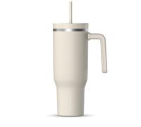 Hydrapeak Voyager - Vaso de acero inoxidable de 40 onzas con asa, botella de agua aislada con popote y tapa, apta para portavasos, taza de viaje reutilizable (piedra)