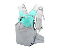 Hydration Backpack, Waterproof Day Pack, 14.17x7.87x0.79inches, Hiking Backpack, Handsfree Drinking System, Adjustable Straps, 250g Capacity, Ideal for Running, Biking, Camping, Gray/Lake Blue Color