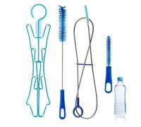 Hydration Bladder Cleaning Kit | 4-in-1 Bottle & Water Bag Brush Set 304 Stainless Steel PBT PP Flexible Long Brush 40cm 14cm 92cm Foldable Drying Rack Portable Outdoor Cleaning System Cycling Camping