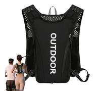 Hydration Pack Backpack, Running Water Vest with 5L Capacity, Reflective Safety Strips, Lightweight Hydration Gear for Hiking, Trail Running, Cycling, Outdoor Fitness, Green, Orange, Black, Gray