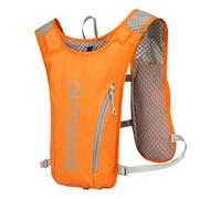 Hydration Pack Backpack, Running Water Vest with 5L Capacity, Reflective Safety Strips, Lightweight Hydration Gear for Hiking, Trail Running, Cycling, Outdoor Fitness, Green, Orange, Black, Gray