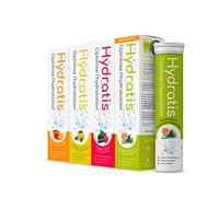 HYDRATIS - Pastillas efervescentes de 4 sabores ligeros y naturales - Optimiza la hidratación - Rico en minerales y electrolitos - Bajo en azúcar - Deporte, calambres, recuperación - 80 pastillas