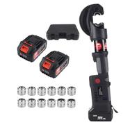 Hydraulic Crimper Electric 12 Ton 120KN, 18V Cordless Hydraulic Crimping Tool Kit, Rechargeable 4Ah Battery Crimper with 12 Dies for Copper Aluminum Cable Lugs Terminals