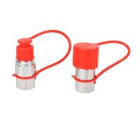 Hydraulic Quick Connect Couplings 1/2 NPT | 5076 PSI Flat Face Design | Carbon Steel Couplers for Skip Steer Loaders/Construction/Farming | 2PCS with Protective Caps