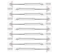 Hydraulic Support Rods 10Pcs | 100N Load Soft Close Hinge | Gas Strut for Cabinet Doors/Tool Boxes/Tatami | Aluminum Alloy & Iron, 25.9cm Extended