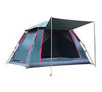 Hydraulic Tent Canopy for Camping Automatic Tents,3-4 People Beach High-Density Silver Rubber Fabric Camping Tent,Family Outdoor Picnic