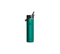 HYDRO FLASK Botella de agua con tapa de pajita flexible ligera de 710 ml aislada verde oscuro