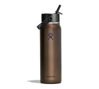 Hydro Flask - Lightweight Wide Flex Straw Cap Bottle 946 ml (32oz) - Acero inoxidable, a prueba de fugas con correa - Aislado, 24 h frío - Obsidian