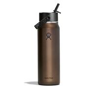 Hydro Flask - Lightweight Wide Flex Straw Cap Bottle 946 ml (32oz) - Acero inoxidable, a prueba de fugas con correa - Aislado, 24 h frío - Apto para lavavajillas - Obsidian