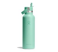 Hydro Flask - Standard Flex Straw Cap 621 ml (21 oz) Botella - Acero inoxidable, a prueba de fugas, compatible con portavasos - Aislada, 24 h fría - Mermaid Green