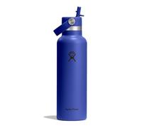 Hydro Flask - Standard Flex Straw Cap 621 ml (21 oz) Botella - Acero inoxidable, a prueba de fugas, compatible con portavasos - Aislada, 24 h fría - Capri Blue