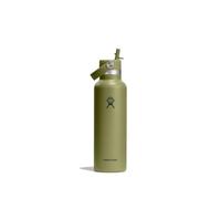 Hydro Flask - Standard Flex Straw Cap 621 ml (21 oz) Bottle | Acero inoxidable, a prueba de fugas, compatible con portavasos - Frío 24 h - Palmer Green