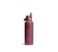Hydro Flask - Standard Flex Straw Cap 621 ml (21 oz) Bottle | Acero inoxidable, a prueba de fugas, compatible con portavasos - Frío 24 h - Burgundy