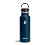 Hydro Flask - Standard Mouth - Botella de Agua 532 ml (18 oz) - Acero Inoxidable con Aislamiento al Vacío y Tapa a Prueba de Fugas y Revestimiento en Polvo - Standard Mouth - Indigo