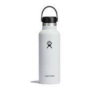 Hydro Flask - Standard Mouth - Botella de Agua 532 ml (18 oz) - Acero Inoxidable con Aislamiento al Vacío y Tapa a Prueba de Fugas y Revestimiento en Polvo - Standard Mouth - White