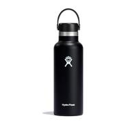 Hydro Flask - Standard Mouth - Botella de Agua 532 ml (18 oz) - Acero Inoxidable con Aislamiento al Vacío y Tapa a Prueba de Fugas y Revestimiento en Polvo - Standard Mouth - Black