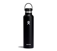 Hydro Flask - Standard Mouth - Botella de Agua 709 ml (24 oz) - Acero Inoxidable con Aislamiento al Vacío y Tapa a Prueba de Fugas y Revestimiento en Polvo - Standard Mouth - Black
