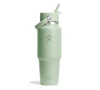 HYDRO FLASK - Travel Bottle 946 ml (32 OZ) - Botella de agua de acero inoxidable aislada con aislamiento al vacío TempShield y tapa de paja Flex a prueba de fugas - Birch